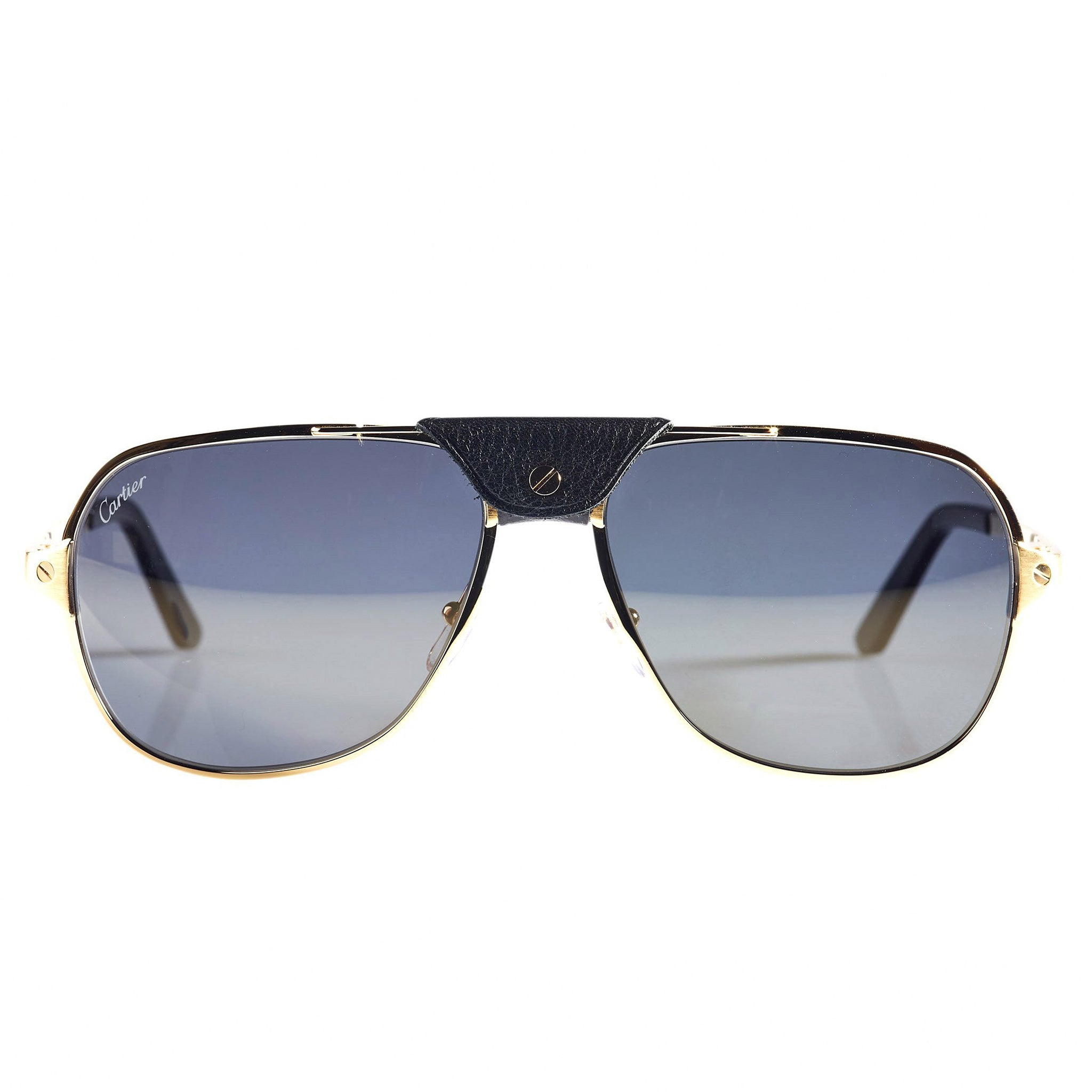 Image of Cartier Eyewear CT0165S Santos De Cartier Gold Sunglasses